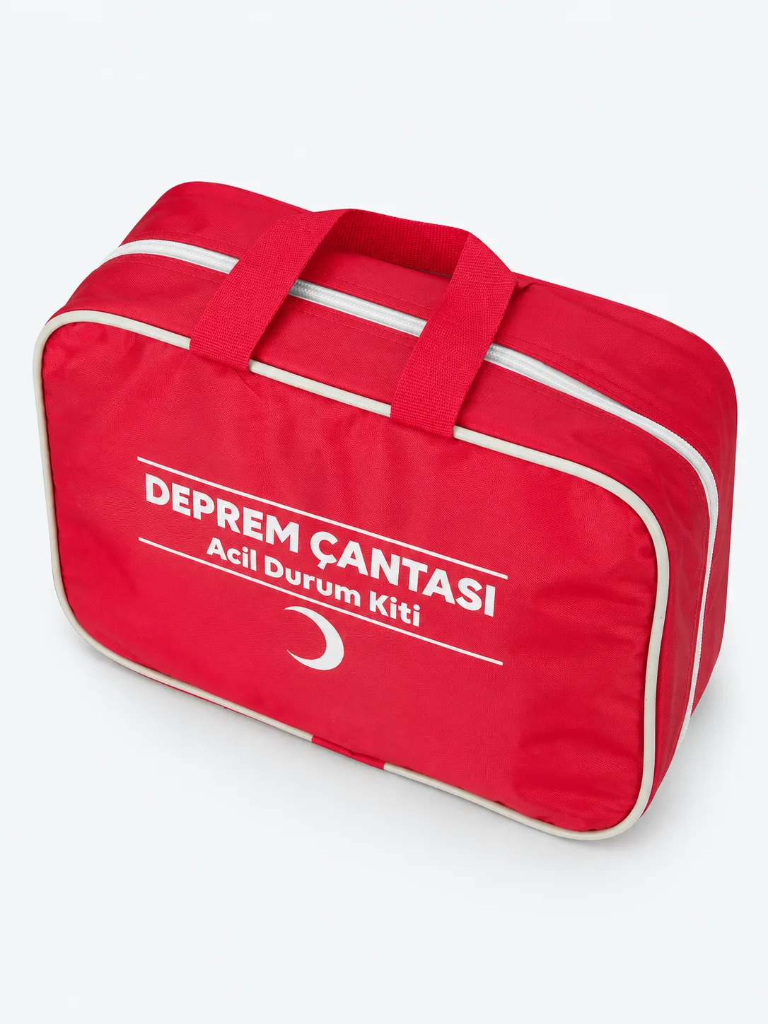 Çift Saplı Acil Durum Çantası, üstten görünüm