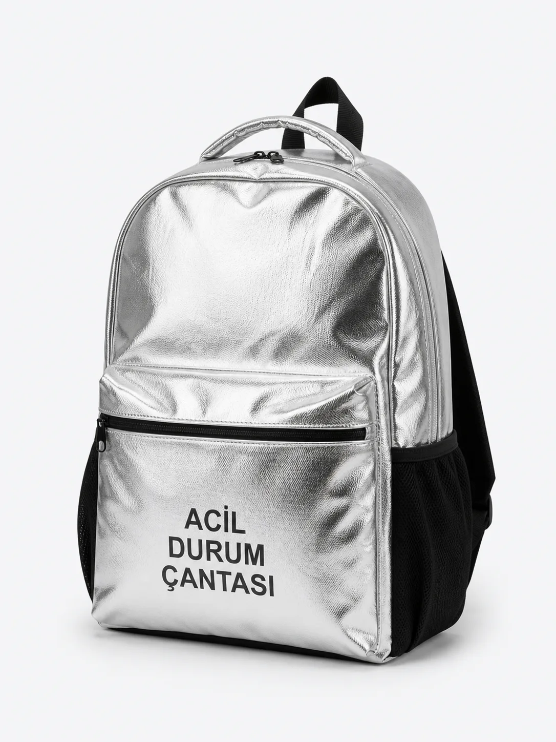 Metalik Acil Durum Sırt Çantası, ön-sağ görünüm