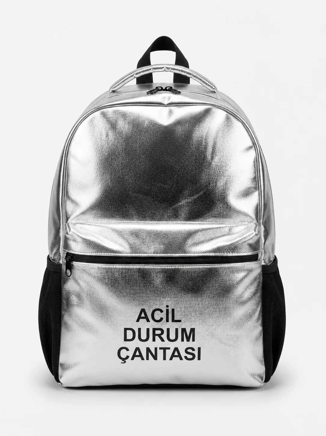 Metalik Acil Durum Sırt Çantası, ön görünüm