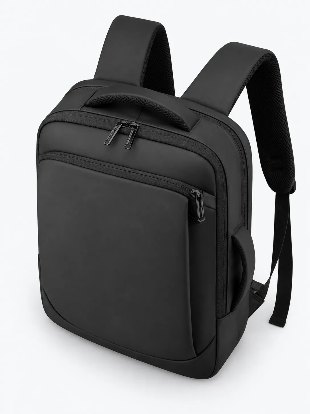 Siyah Laptop Sırt Çantası, üstten görünüm