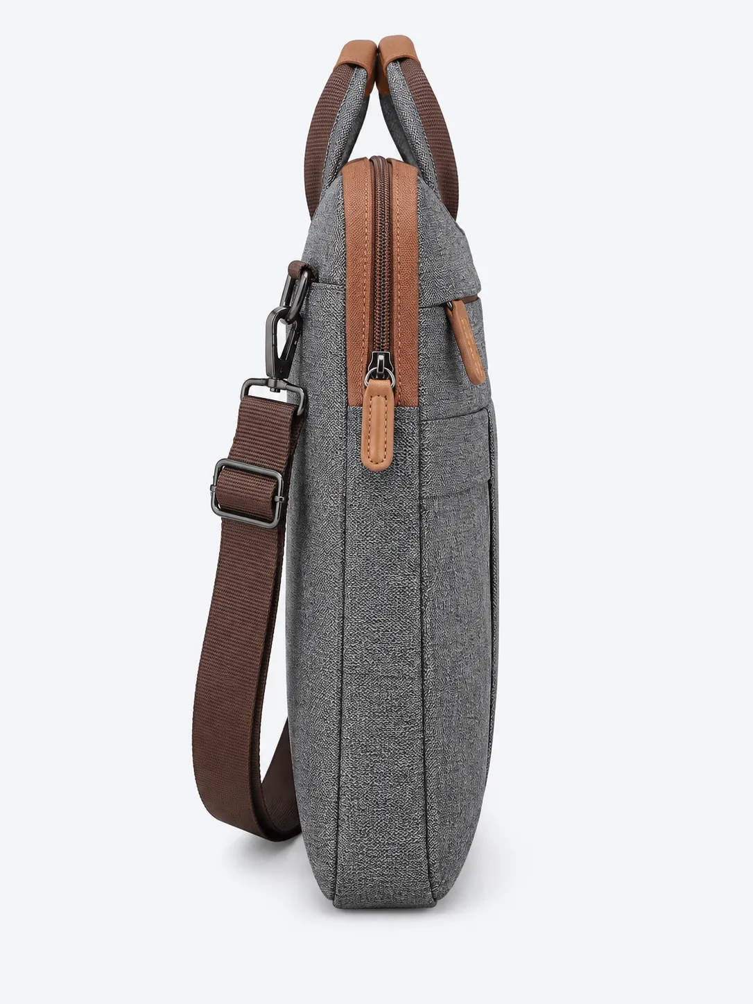 Açık Gri Laptop Evrak Çantası, sol yan görünüm
