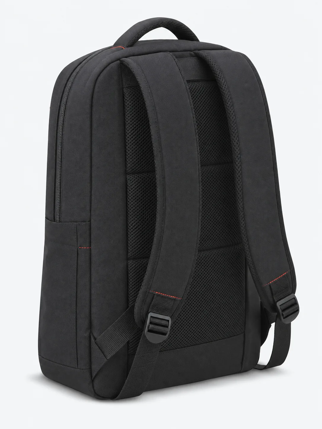 Siyah Çapraz Panelli Laptop Sırt Çantası, arka üç çeyrek görünüm