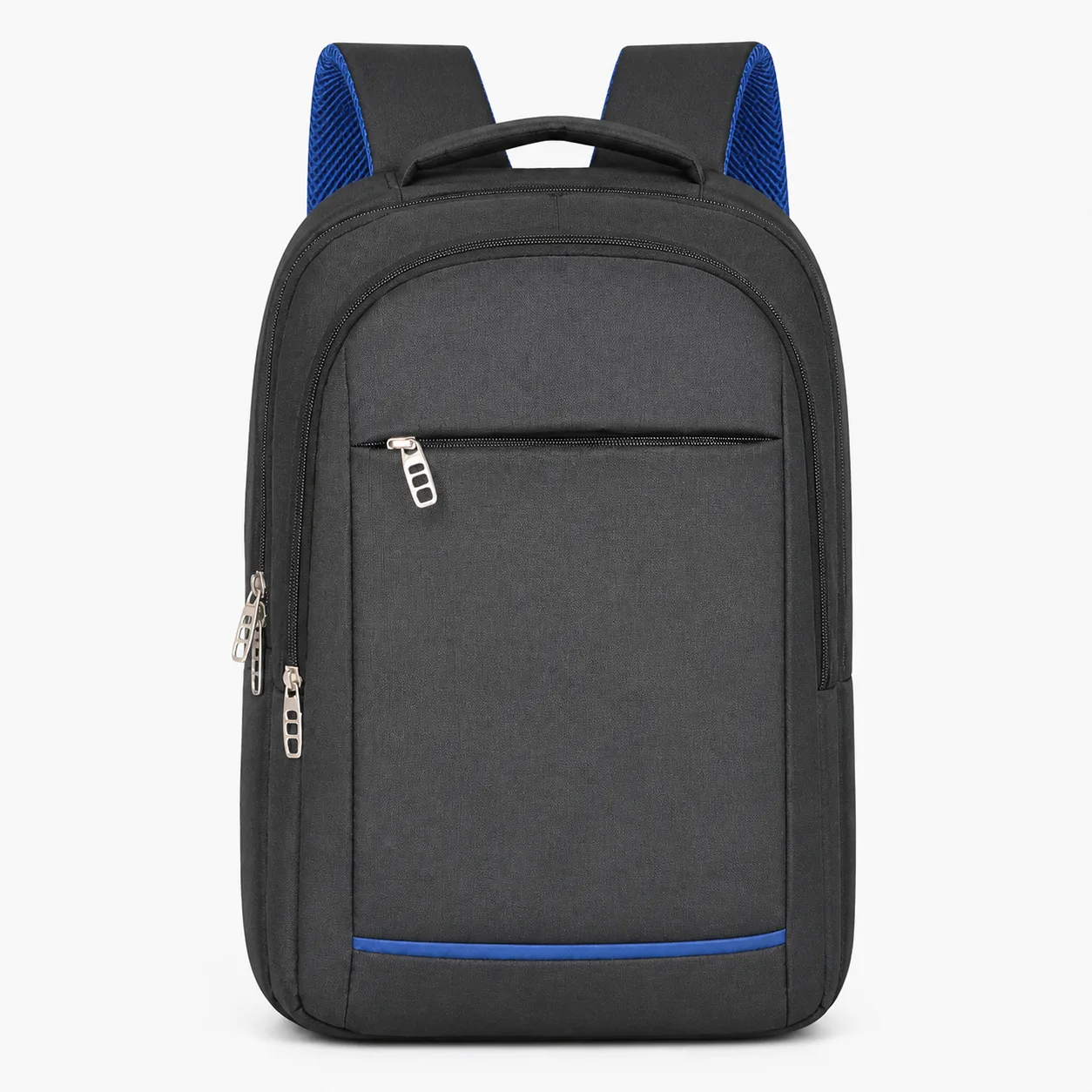 Black Blue Laptop Backpack, front view
